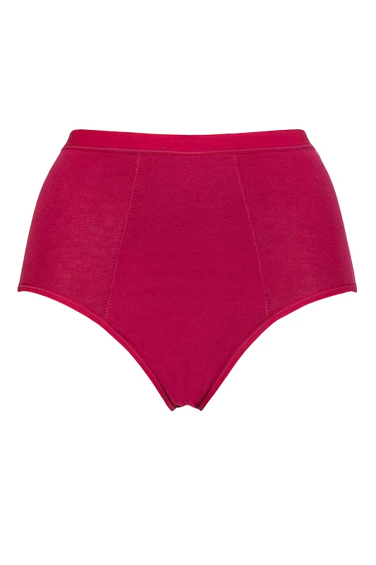 Women's 1 Pair Love Luna Organic Cotton Period Full Briefs Dark Cherry UK 12-14
