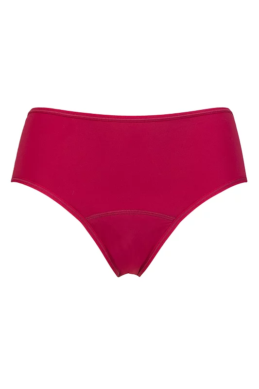 Women's 1 Pair Love Luna Recycled Period Midi Briefs Dark Cherry UK 16-18