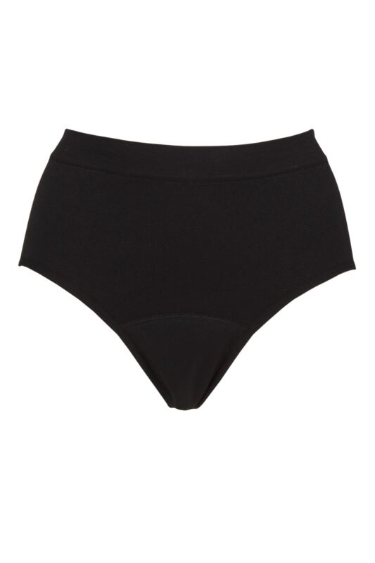 Womens 1 Pack Love Luna Seamfree Period Full Brief Black 16-18