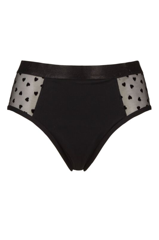 Women's 1 Pack Love Luna Luxe Self Love Midi Briefs Black UK 16-18