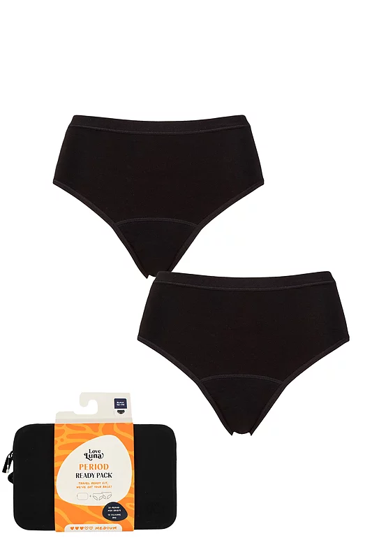 Women's 2 Pack Love Luna Period Midi Briefs Ready Pack