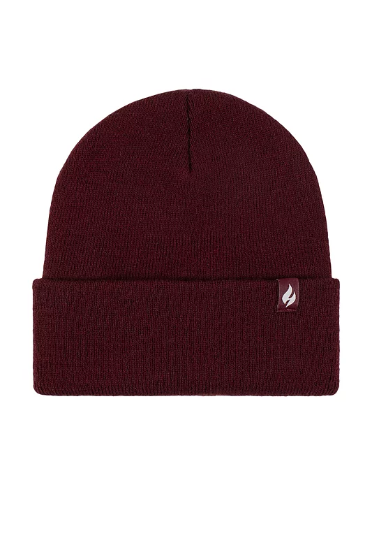 Mens and Women's 1 Pack SOCKSHOP Heat Holders Lite Maple Turnover Hat Burgundy One Size