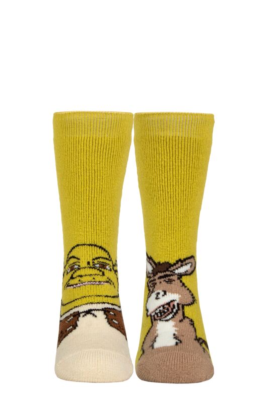 Kids 1 Pair SOCKSHOP Heat Holders Shrek 1.6 TOG Lite Thermal Socks