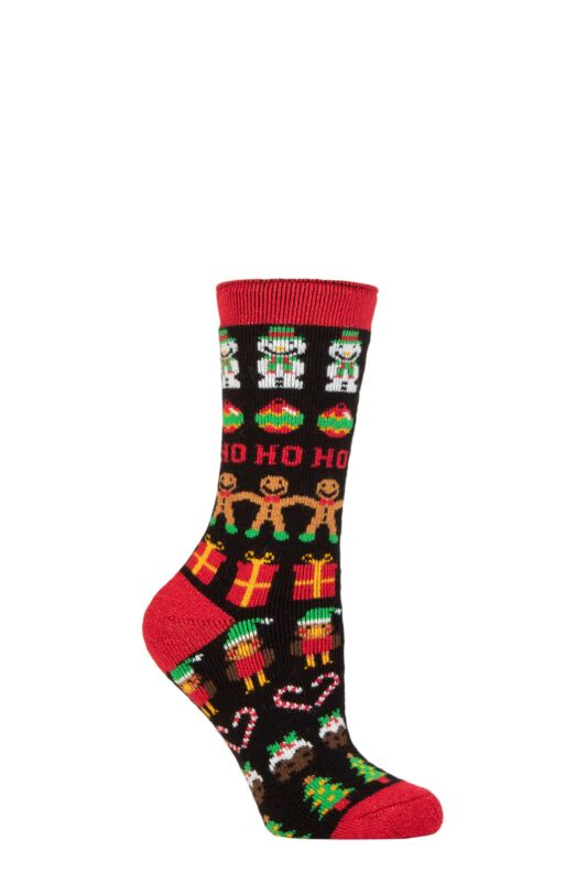 Women's 1 Pair SOCKSHOP Heat Holders Lite Christmas Socks