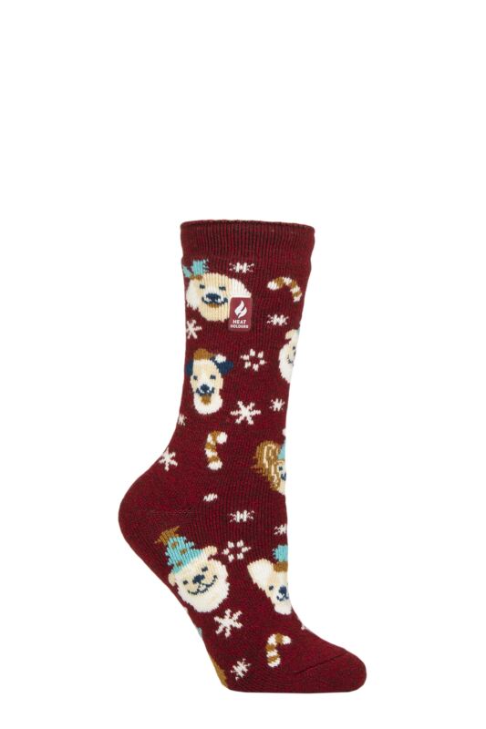 Women's 1 Pair SOCKSHOP Heat Holders Lite Christmas Socks