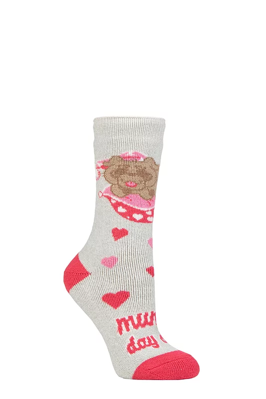 Women's 1 Pair SOCKSHOP Heat Holders Fun Feet Lite Thermal Socks