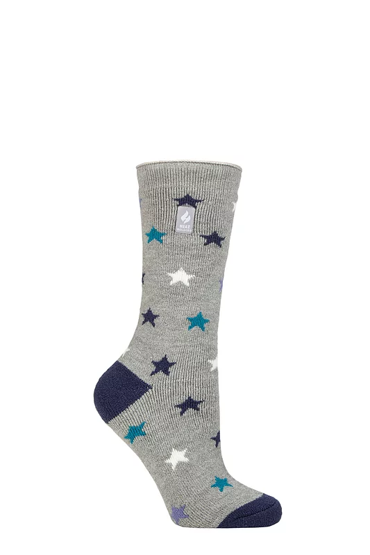 Women's 1 Pair SOCKSHOP Heat Holders 1.6 TOG Lite Patterned and Striped Socks