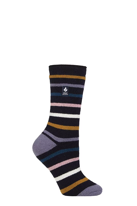Women's 1 Pair SOCKSHOP Heat Holders 1.6 TOG Lite Patterned and Striped Socks