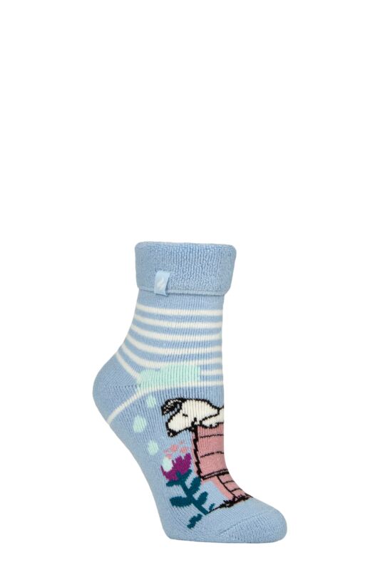 Women's 1 Pair SOCKSHOP Heat Holder  1.6 TOG Lite Peanuts Snoopy Thermal Lounge Socks