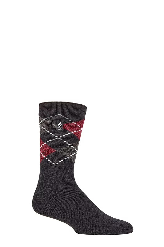 Mens 1 Pair SOCKSHOP Heat Holders 1.6 TOG Lite Striped, Patterned & Argyle Socks