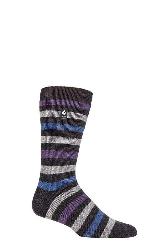 Mens 1 Pair SOCKSHOP Heat Holders 1.6 TOG Lite Striped, Patterned & Argyle Socks