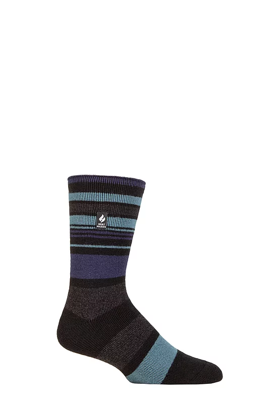 Mens 1 Pair SOCKSHOP Heat Holders 1.6 TOG Lite Striped, Patterned & Argyle Socks