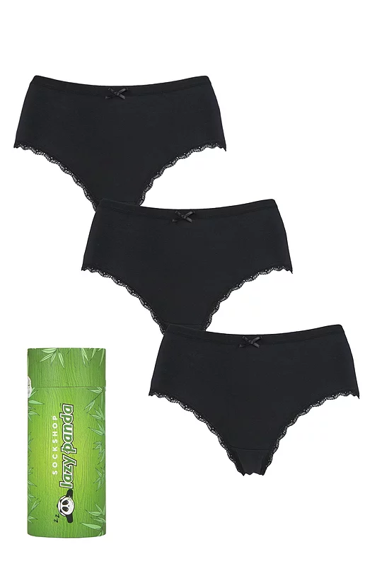 Women's 3 Pair SOCKSHOP Lazy Panda Bamboo Low Rise Shorties