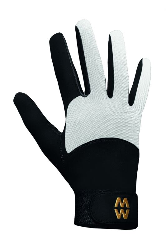 Mens and Women's 1 Pair MacWet Long Mesh Sports Gloves Black & White 6.5