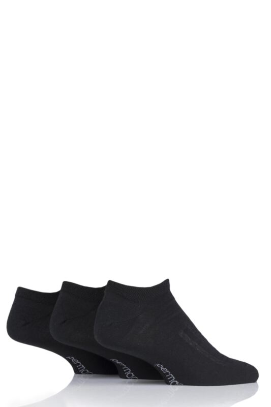 Mens and Women's 3 Pair SOCKSHOP PermaCool Evaporation Cooling Trainer Socks Black 12-14 Unisex