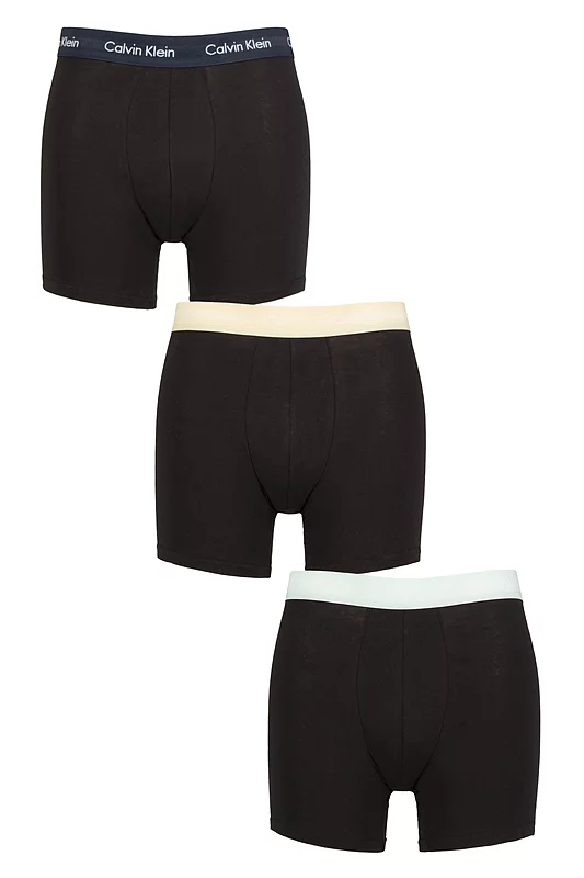 Mens 3 Pack Calvin Klein Cotton Stretch Longer Leg Trunks