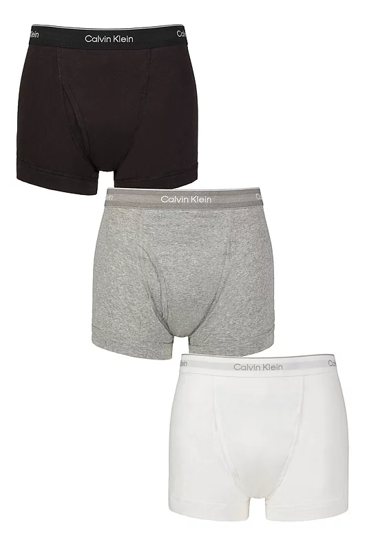 Mens 3 Pack Calvin Klein 100% Cotton Trunks