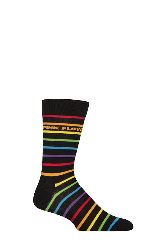 SOCKSHOP Music Collection 1 Pair Pink Floyd Cotton Socks Stripes One Size