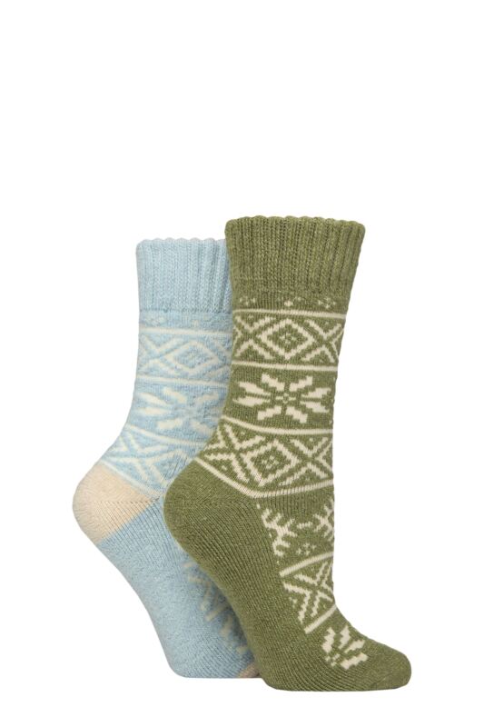 Women's 2 Pair SOCKSHOP Wildfeet Wool Blend Thermal Socks