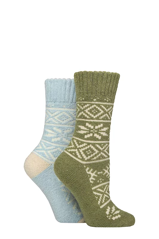 Women's 2 Pair SOCKSHOP Wildfeet Wool Blend Thermal Socks