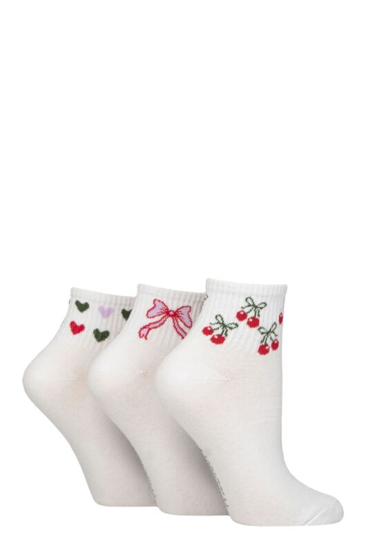 Women's 3 Pair SOCKSHOP Wildfeet Plain Mid Cut Ribbed Crew Socks