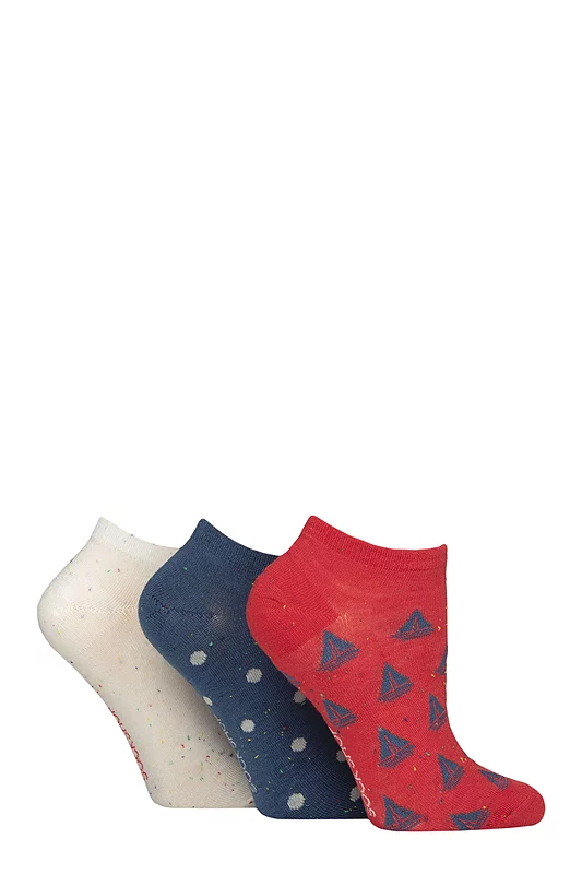 Women's 3 Pair SOCKSHOP Speckled Bamboo Trainer Socks