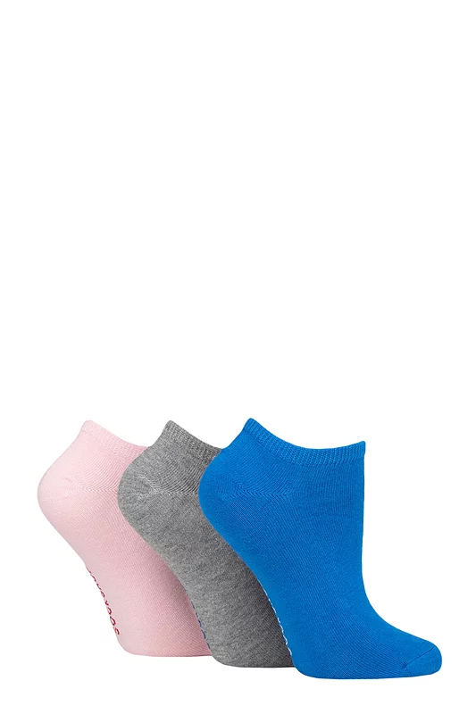 Women's 3 Pair SOCKSHOP Bamboo Trainer Socks with Smooth Toe Seams Blue Sky 4-8 Ladies