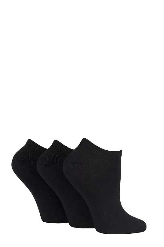 Women's 3 Pair SOCKSHOP Bamboo Trainer Socks with Smooth Toe Seams