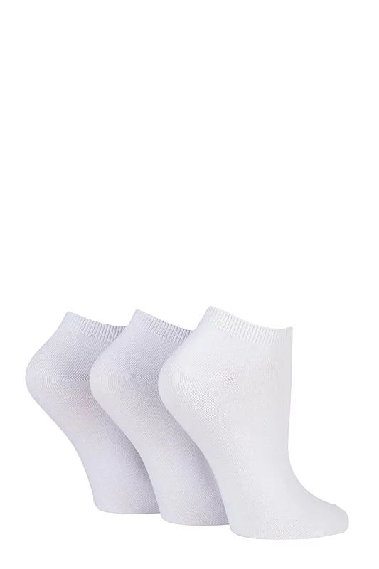 Women's 3 Pair SOCKSHOP Bamboo Trainer Socks with Smooth Toe Seams