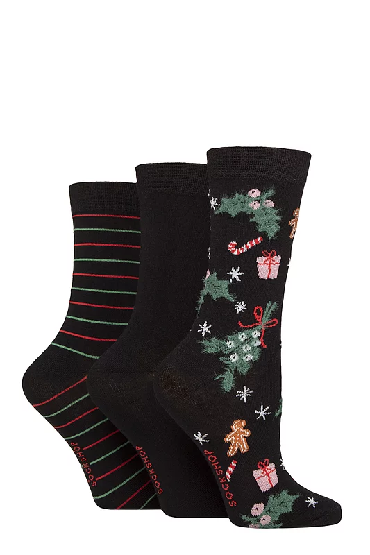 Women's 3 Pair SOCKSHOP Bamboo Feather Socks