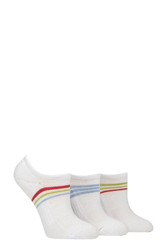 Women's 3 Pair SOCKSHOP Half Cushioned Bamboo No Show Socks