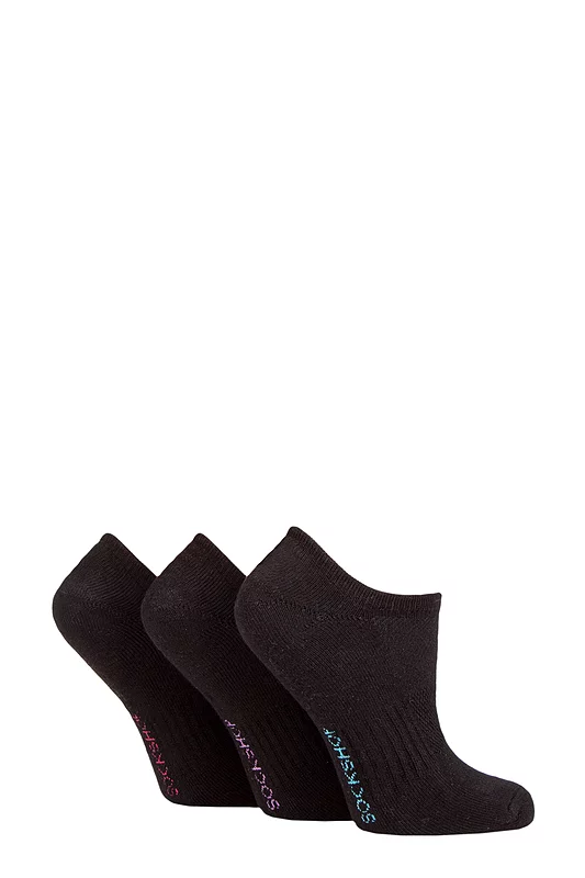 Women's 3 Pair SOCKSHOP Half Cushioned Bamboo No Show Socks