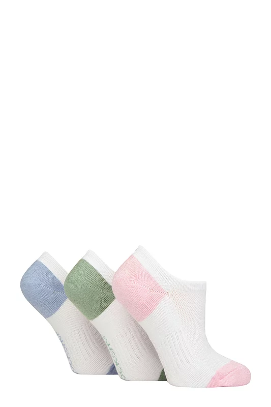 Women's 3 Pair SOCKSHOP Half Cushioned Bamboo No Show Socks