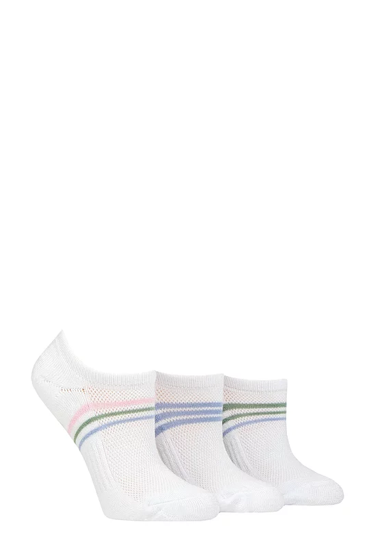 Women's 3 Pair SOCKSHOP Half Cushioned Bamboo No Show Socks