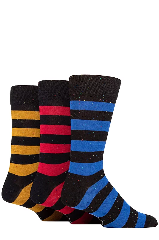 Mens 3 Pair SOCKSHOP Speckled Bamboo Socks Rugby Stripe 7-11 Mens