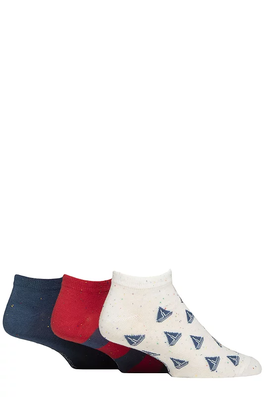 Mens 3 Pair SOCKSHOP Speckled Bamboo Trainer Socks Nautical 6-11