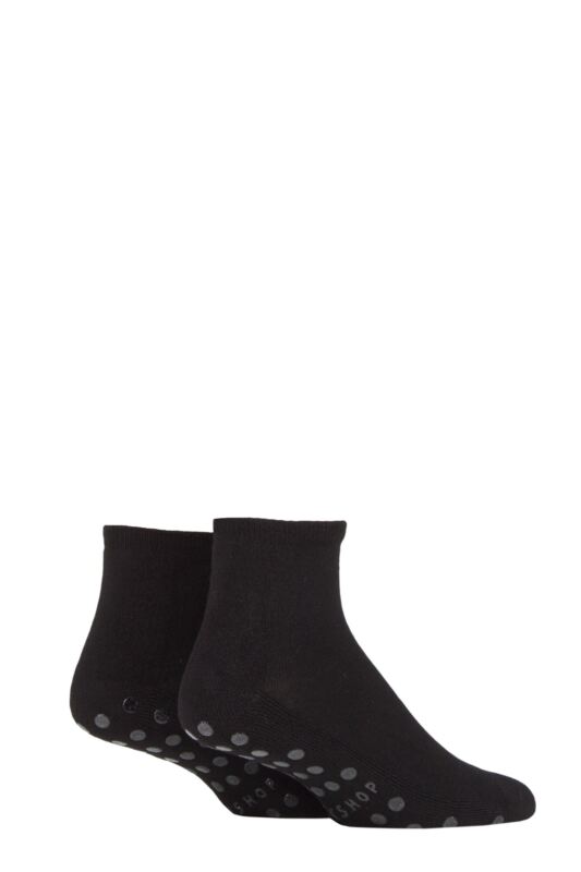 Mens and Women's 2 Pair Lazy Panda Bamboo Cushioned Slipper Socks