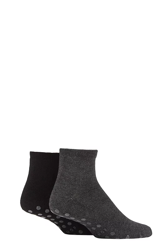 Mens and Women's 2 Pair Lazy Panda Bamboo Cushioned Slipper Socks