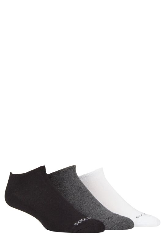 Mens 3 Pair SOCKSHOP Bamboo Cushioned Trainer Socks
