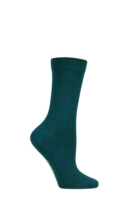 Women's 1 Pair SOCKSHOP Colour Burst Bamboo Socks with Smooth Toe Seams Evergreen 4-8 Ladies