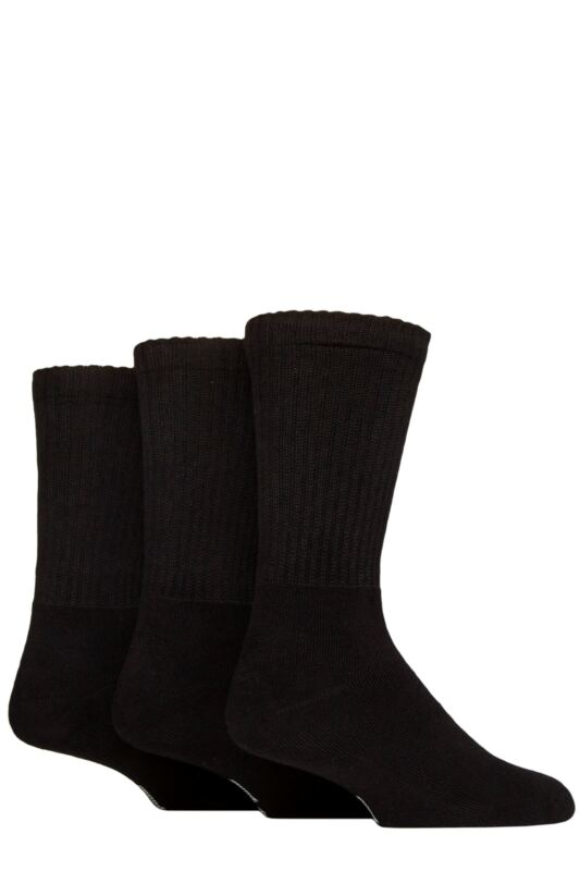 Mens and Women's 3 Pair SOCKSHOP Lazy Panda Full Cushion Crew Bamboo Sports Socks