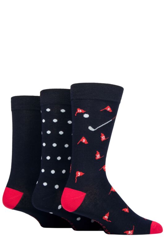Mens 3 Pair SOCKSHOP Lazy Panda Novelty Bamboo Socks Golf 7-11