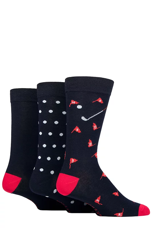 Mens 3 Pair SOCKSHOP Lazy Panda Novelty Bamboo Socks Golf 7-11