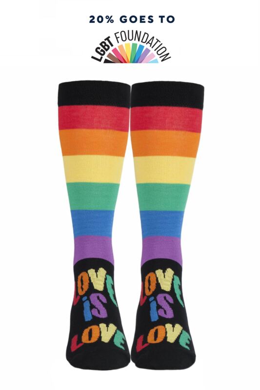 SOCKSHOP Bamboo 1 Pair Pride Socks Collection Love Is Love UK 12-14