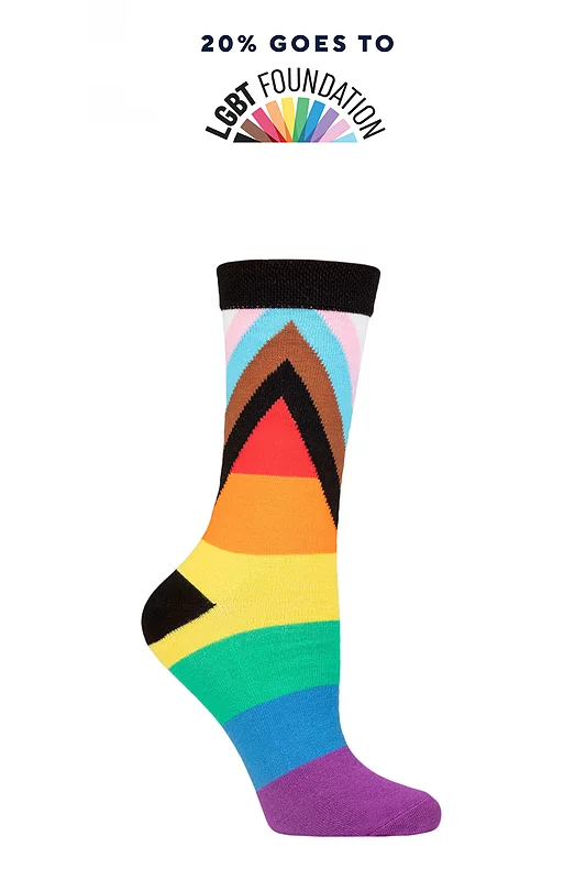 SOCKSHOP Bamboo 1 Pair Pride Socks Collection Progress Pride 4-8