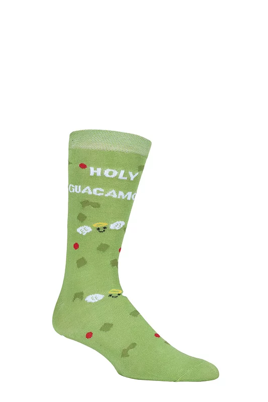 Mens and Women's SOCKSHOP 1 Pair Lazy Panda Bamboo Fun & Novelty Socks Holy Guac 4-8 Ladies