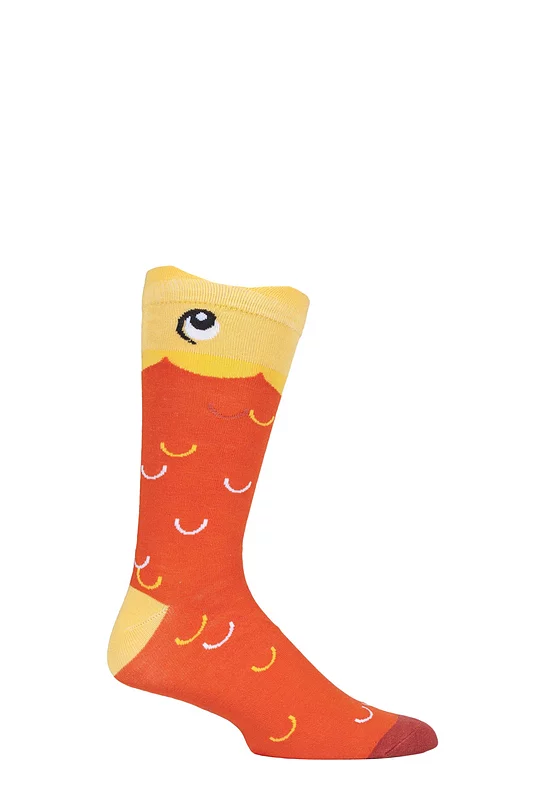 Mens and Women's SOCKSHOP 1 Pair Lazy Panda Bamboo Fun & Novelty Socks Goldfish 4-8 Ladies