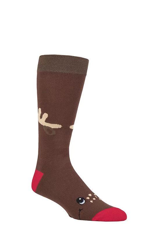 Mens and Women's SOCKSHOP 1 Pair Lazy Panda Bamboo Fun & Novelty Socks Retro Rudolph 12-14 Mens