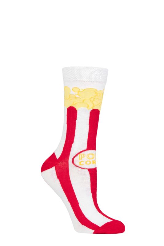 Mens and Women's SOCKSHOP 1 Pair Lazy Panda Bamboo Fun & Novelty Socks Popcorn 7-11 Mens
