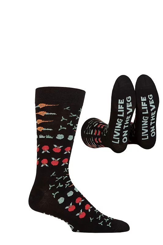 Mens and Women's SOCKSHOP 1 Pair Lazy Panda Bamboo Fun & Novelty Socks Living On The Veg 12-14 Mens